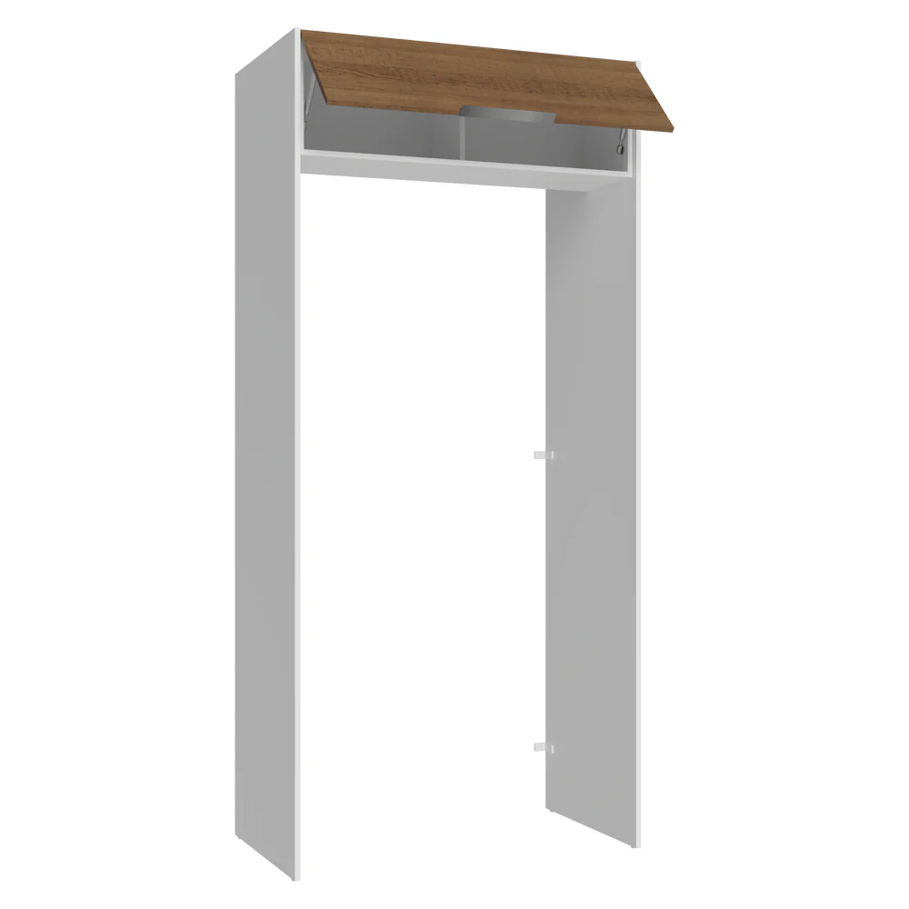 Mueble para empotrar Heladera 103 cm 1 Puerta Abatible Blanco/Marrón Stella Madesa - Image 6