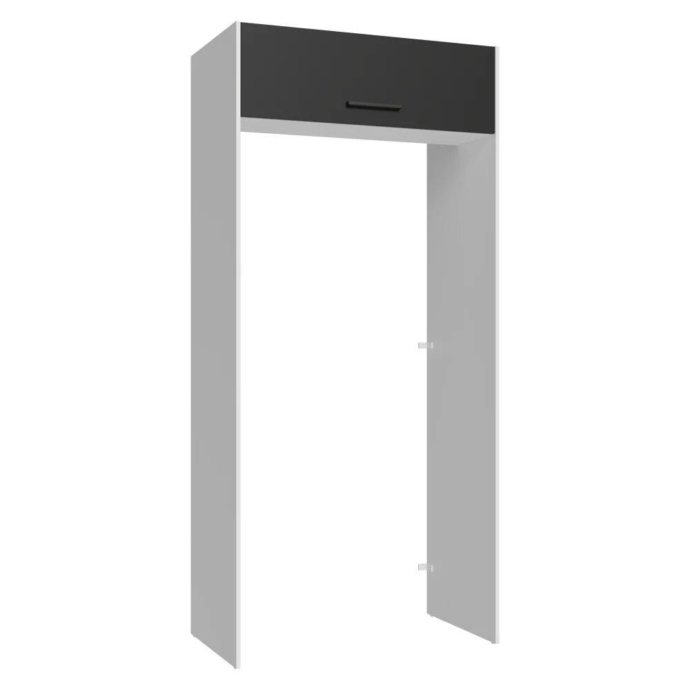 Mueble para empotrar Heladera 103 cm 1 Puerta Abatible Blanco/Negro Agata Madesa