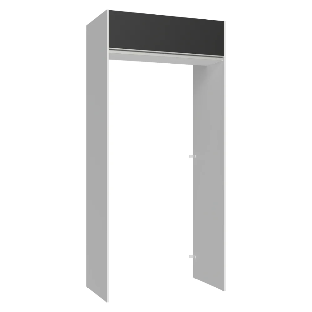 Mueble para empotrar Heladera 103 cm 1 Puerta Abatible Blanco/Negro Glamy Madesa