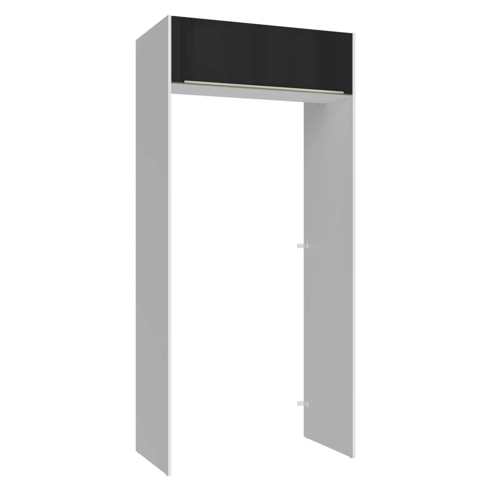 Mueble para empotrar Heladera 103 cm 1 Puerta Abatible Blanco/Negro Lux Madesa
