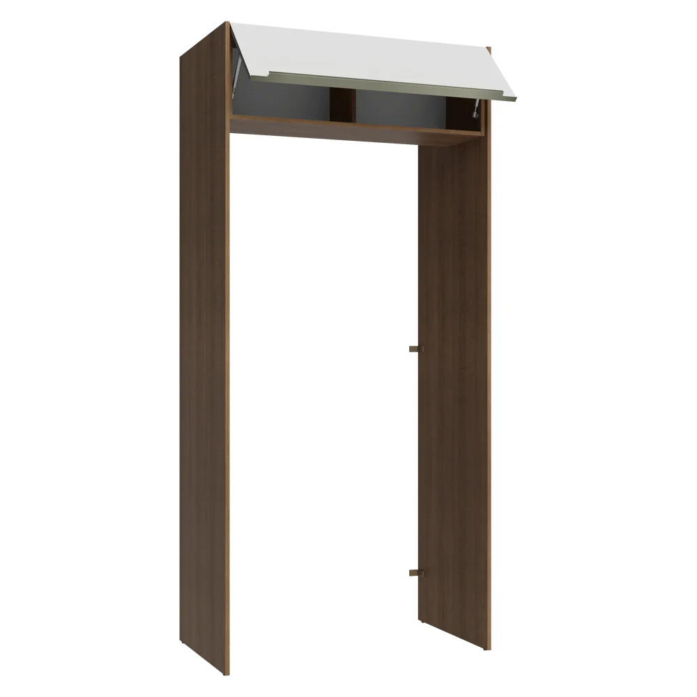 Mueble para empotrar Heladera 103 cm 1 Puerta Abatible Marrón/Blanco Aterciopelado Lux Madesa - Image 5