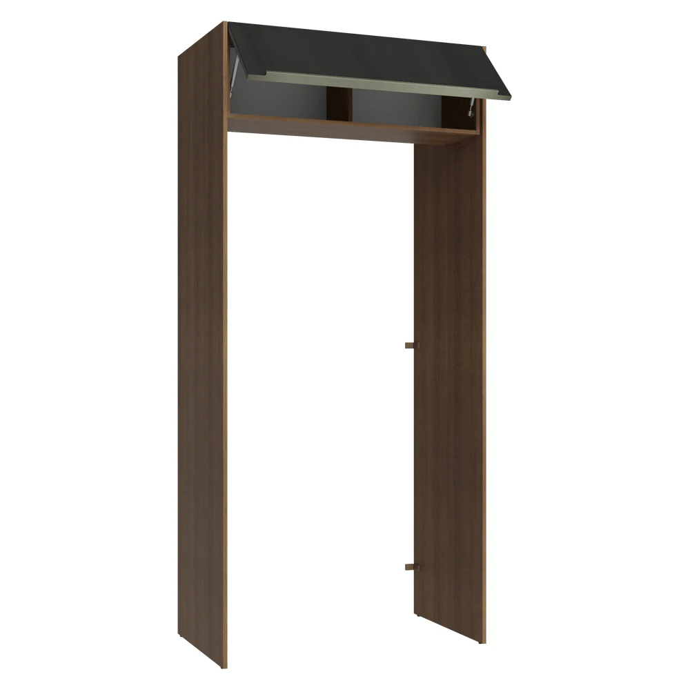 Mueble para empotrar Heladera 103 cm 1 Puerta Abatible Marrón/Negro Lux Madesa - Image 5