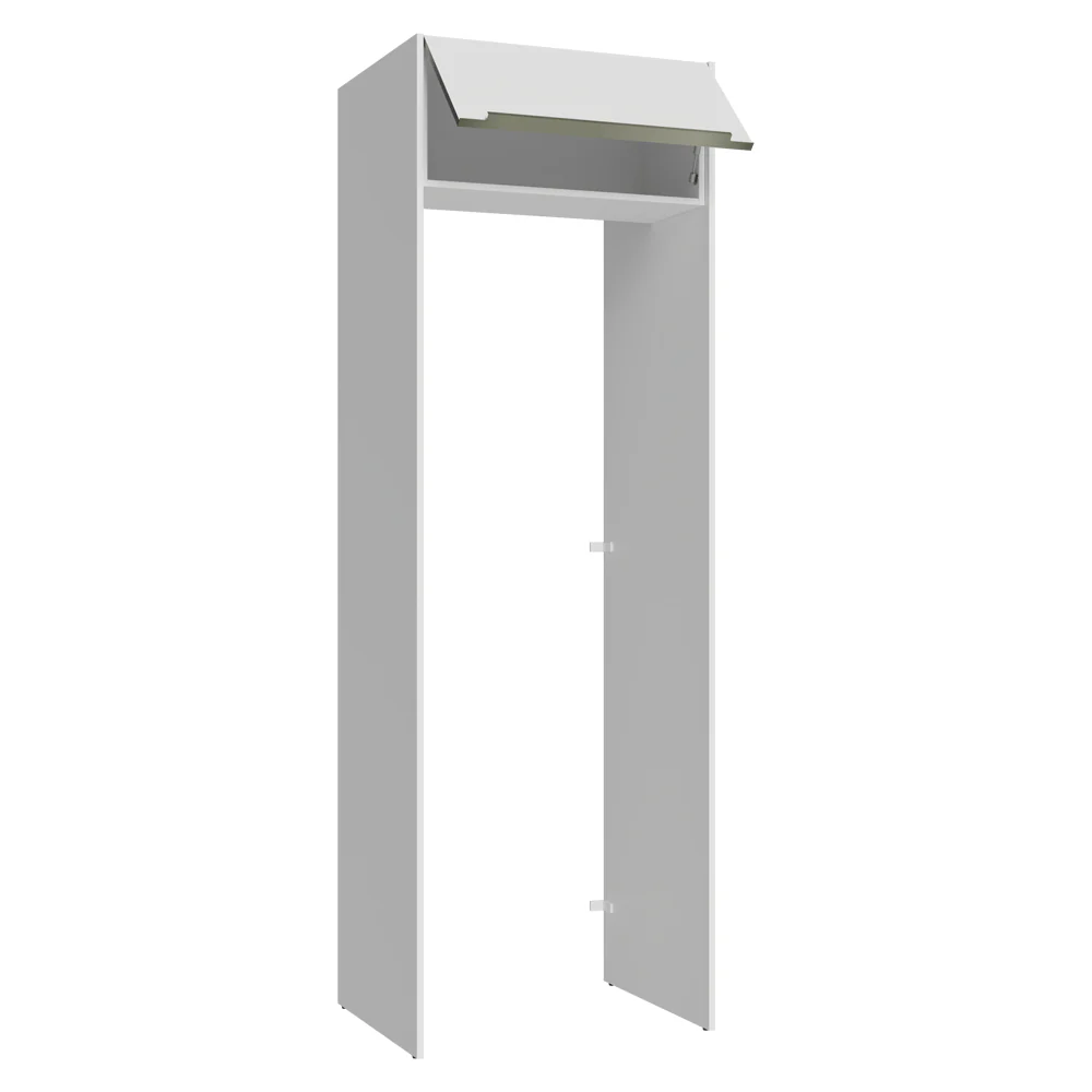 Mueble para empotrar Heladera 73 cm 1 Puerta Abatible Blanco Aterciopelado Lux Madesa - Image 5