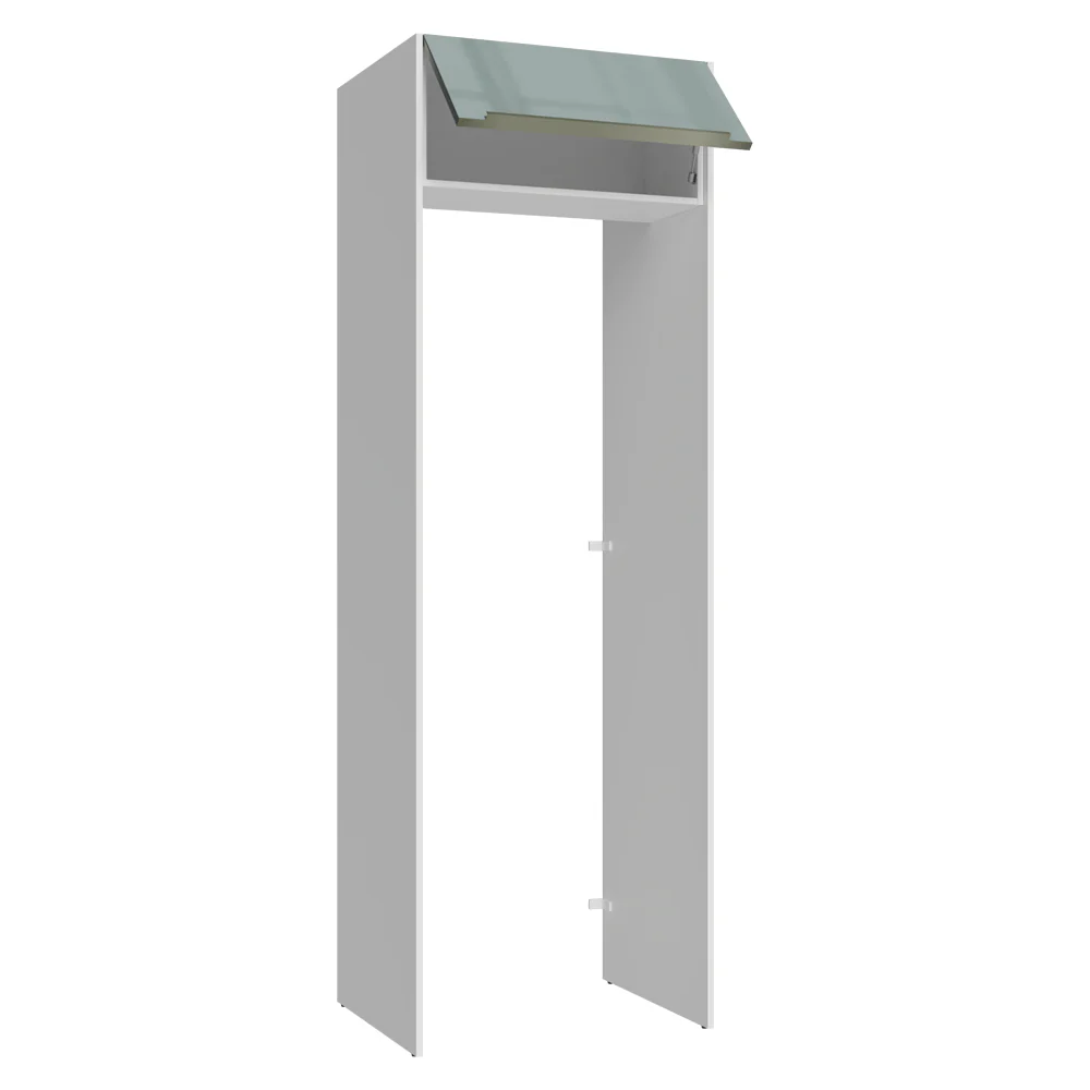 Mueble para empotrar Heladera 73 cm 1 Puerta Abatible Blanco/Gris Lux Madesa - Image 5