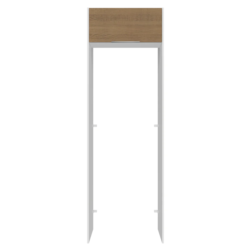 Mueble para empotrar Heladera 73 cm 1 Puerta Abatible Blanco/Marrón Stella Madesa - Image 6