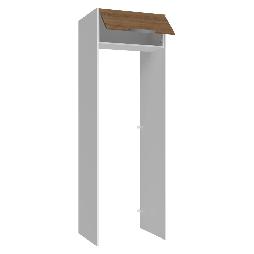 Mueble para empotrar Heladera 73 cm 1 Puerta Abatible Blanco/Marrón Stella Madesa - Image 7
