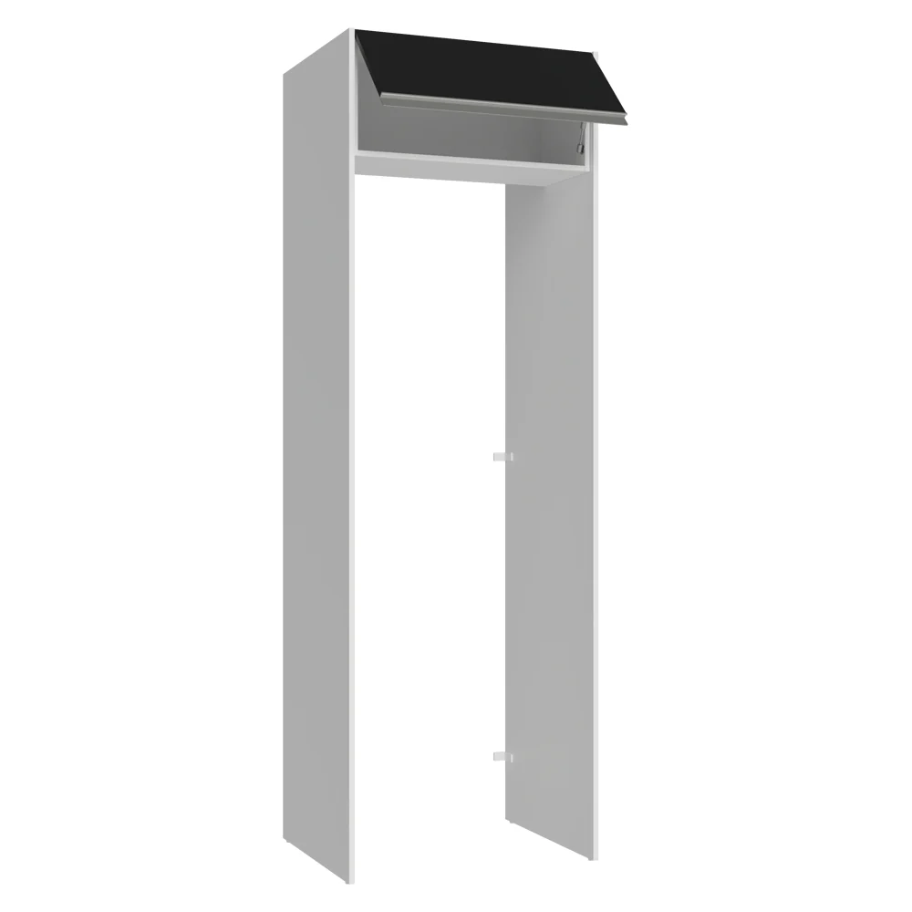 Mueble para empotrar Heladera 73 cm 1 Puerta Abatible  Blanco/Negro Glamy Madesa - Image 7