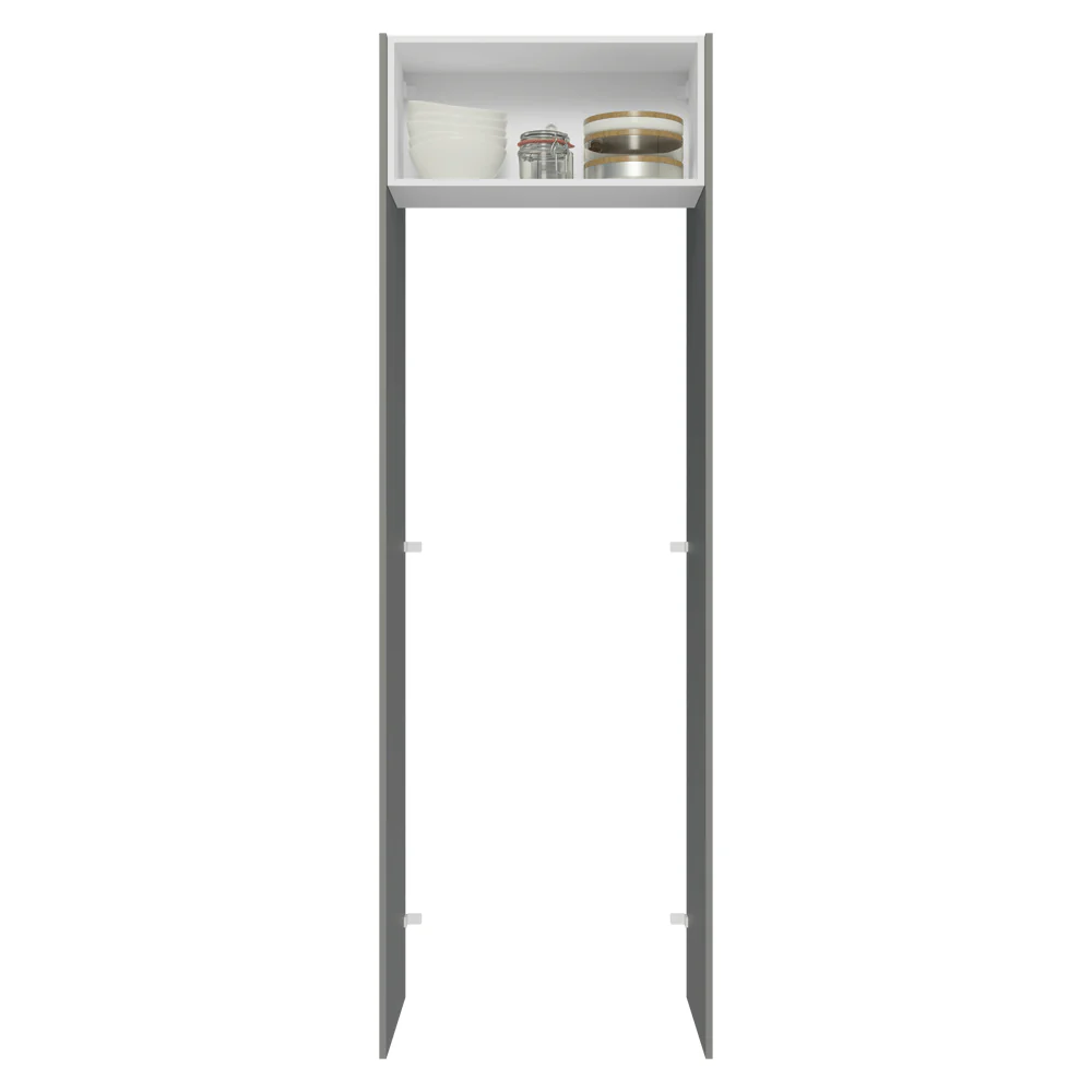 Mueble para empotrar Heladera 73 cm 1 Puerta Abatible Gris/Blanco/Gris Lux Madesa - Image 4
