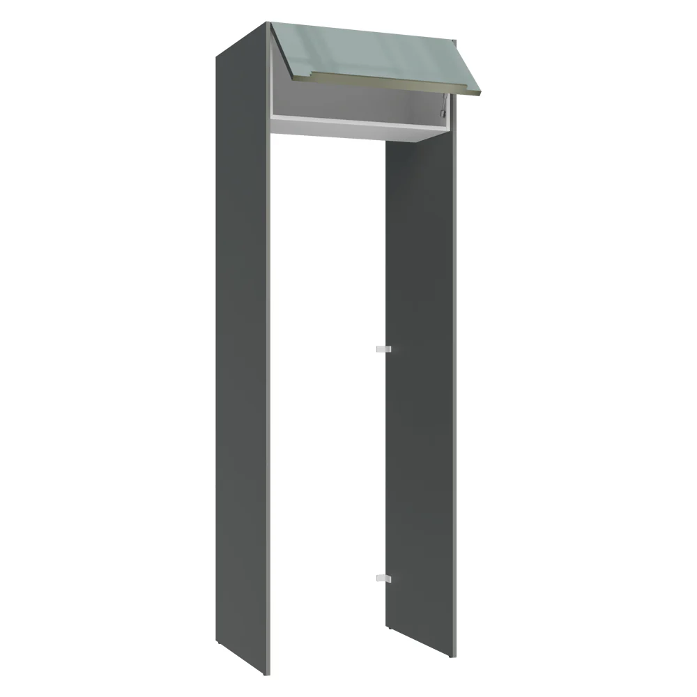 Mueble para empotrar Heladera 73 cm 1 Puerta Abatible Gris/Blanco/Gris Lux Madesa - Image 5