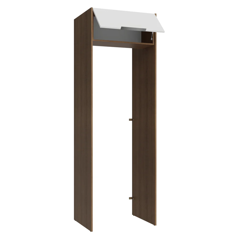 Mueble para empotrar Heladera 73 cm 1 Puerta Abatible Marrón/Blanco Stella Madesa - Image 7
