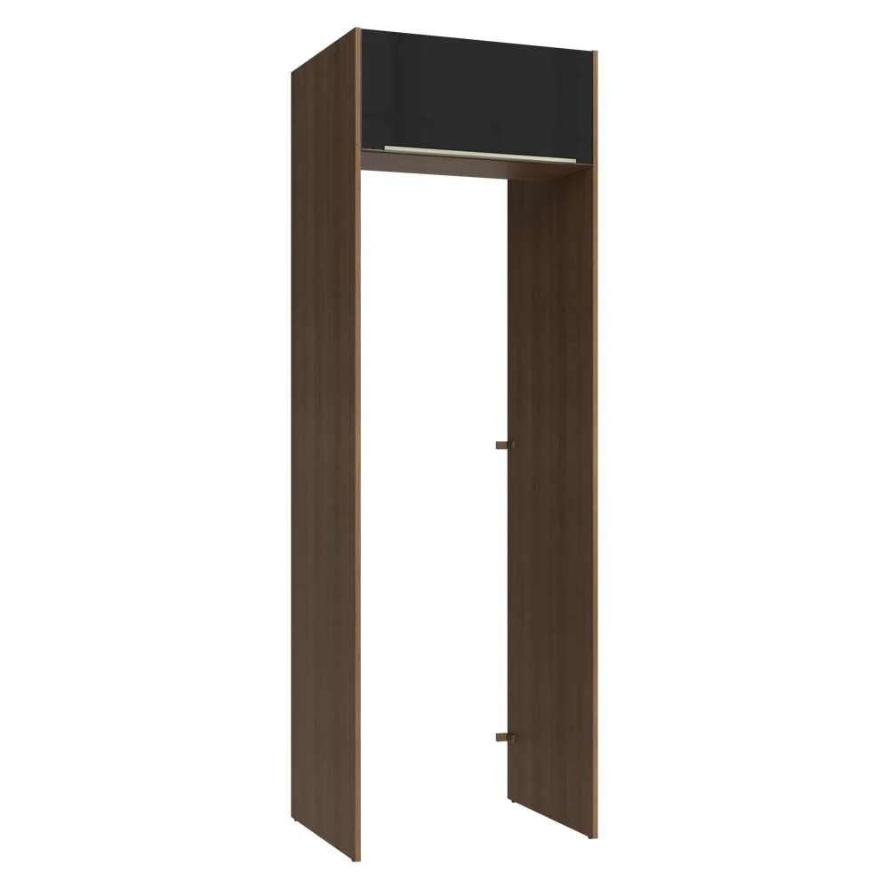 Mueble para empotrar Heladera 73 cm 1 Puerta Abatible Marrón/Negro Lux Madesa