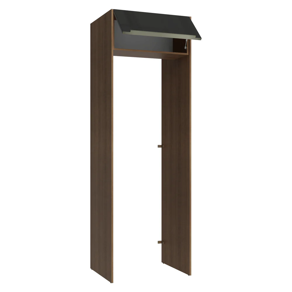 Mueble para empotrar Heladera 73 cm 1 Puerta Abatible Marrón/Negro Lux Madesa - Image 5