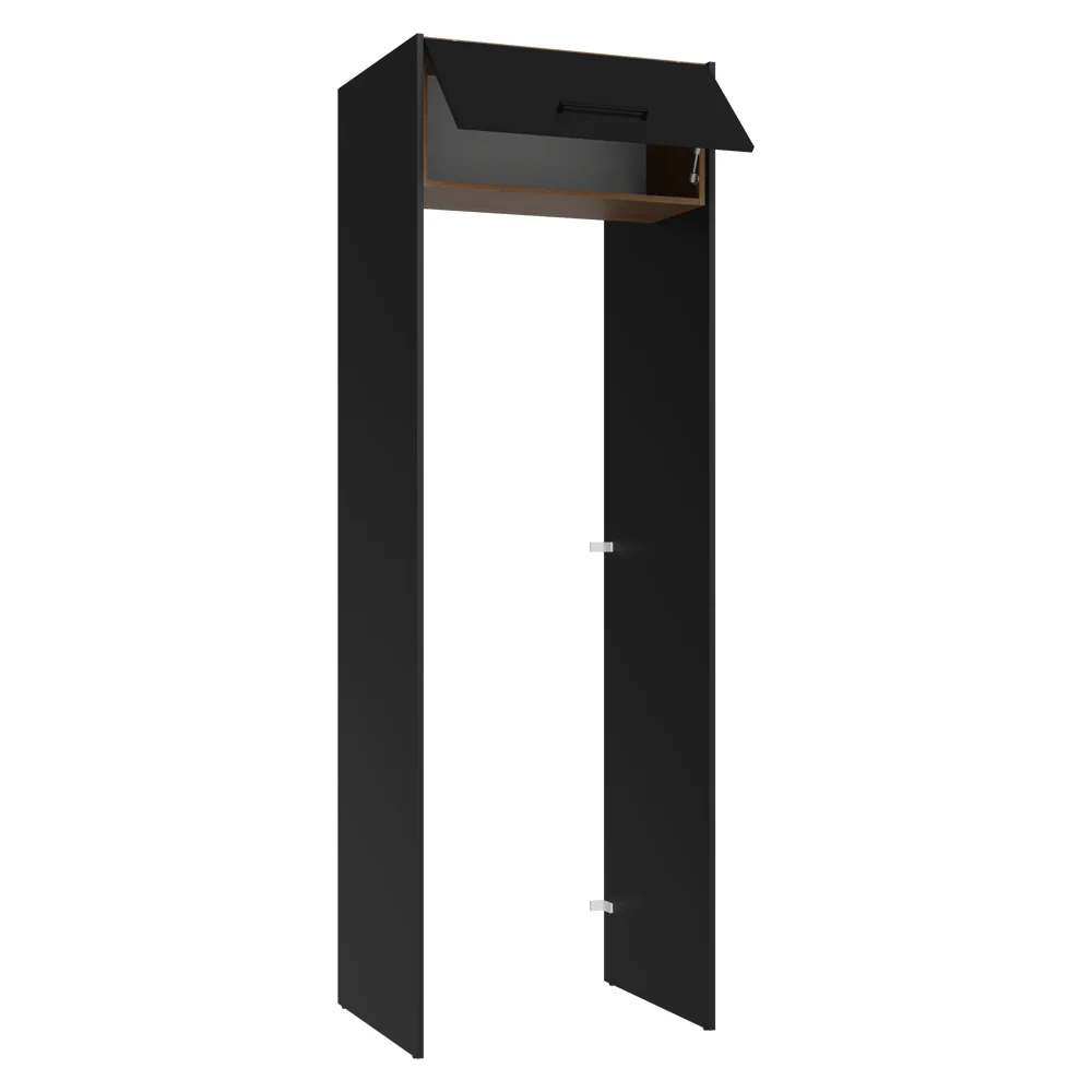 Mueble para empotrar Heladera 73 cm 1 Puerta Abatible Negro/Marrón/Negro Agata Madesa - Image 7