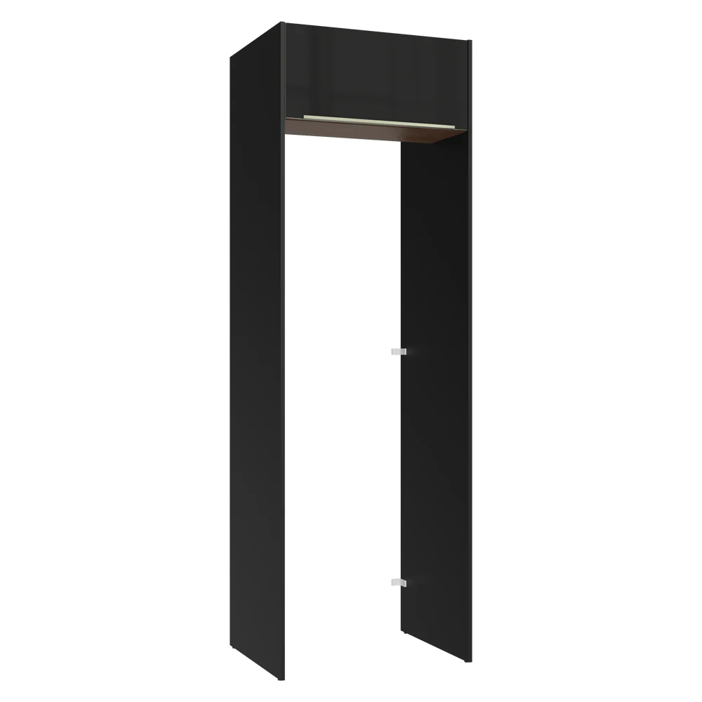 Mueble para empotrar Heladera 73 cm 1 Puerta Abatible Negro/Marrón/Negro Lux Madesa