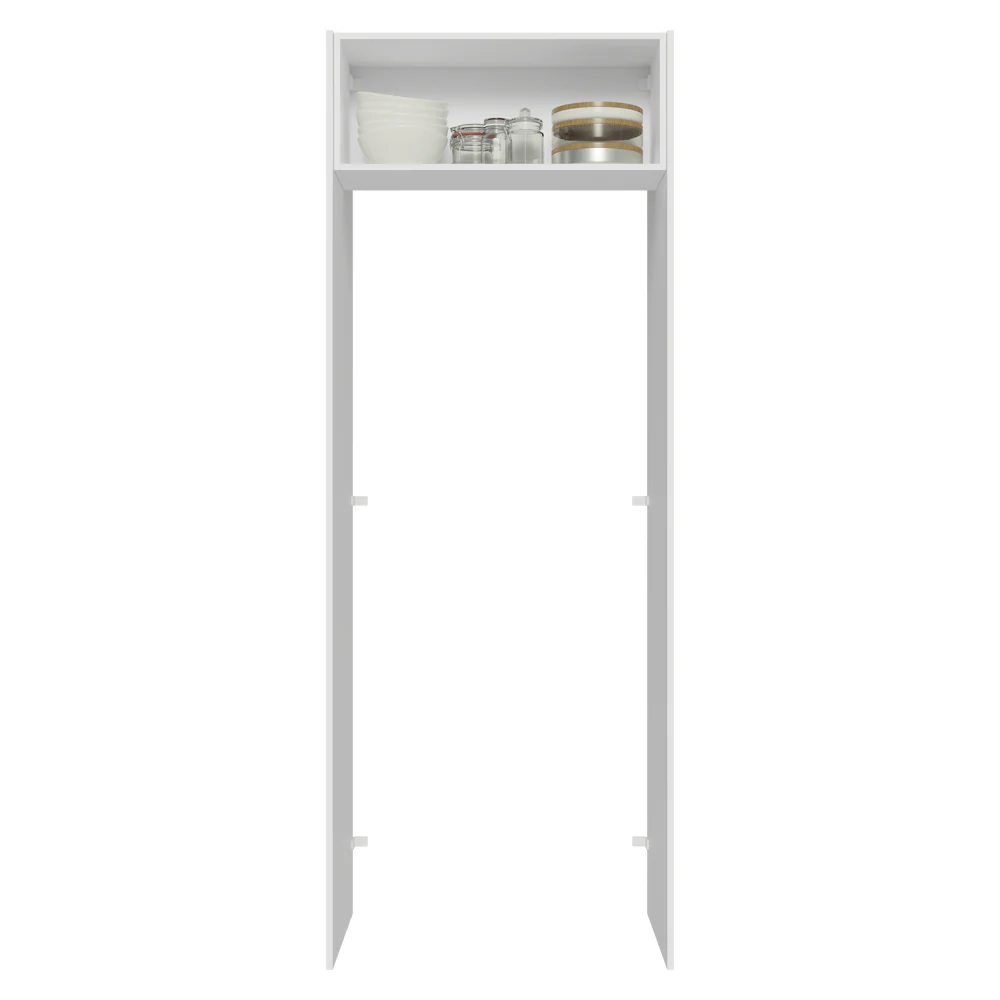 Mueble para empotrar Heladera 83 cm 1 Puerta Rebatible Blanco Aterciopelado Lux Madesa - Image 4