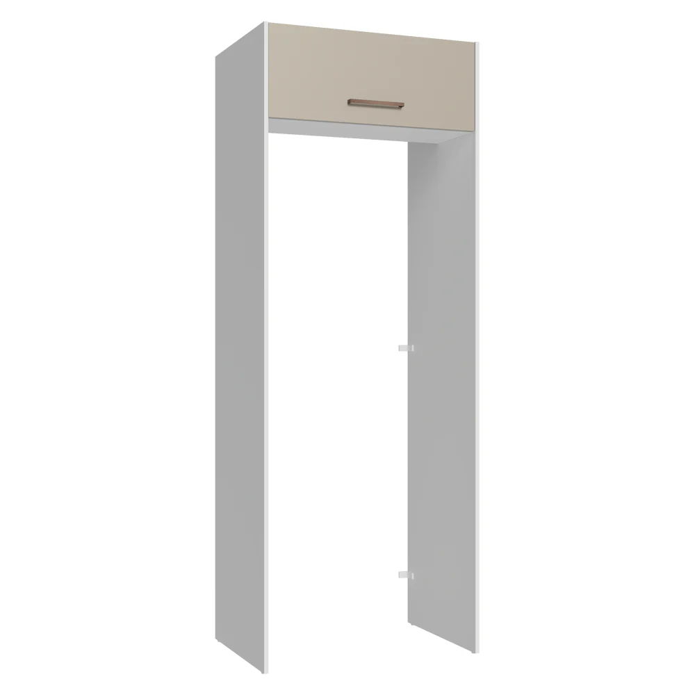 Mueble para empotrar Heladera 83 cm 1 Puerta Rebatible Blanco/Crema Agata Madesa