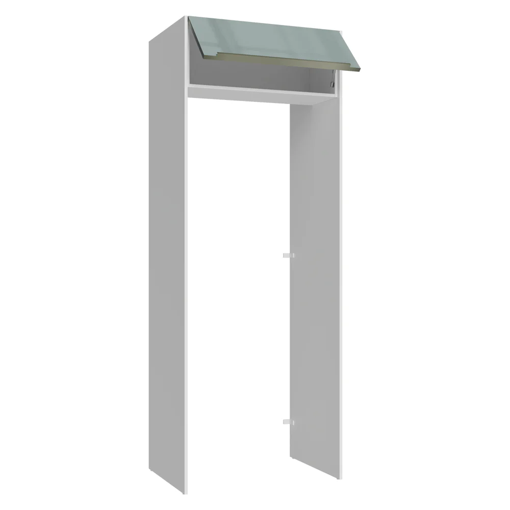 Mueble para empotrar Heladera 83 cm 1 Puerta Abatible Blanco/Gris Lux Madesa - Image 5