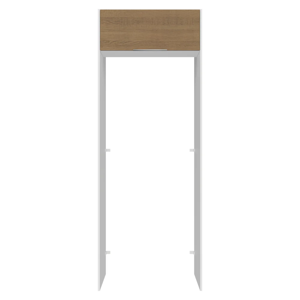 Mueble para empotrar Heladera 83 cm 1 Puerta Abatible Blanco/Marrón Stella Madesa - Image 6