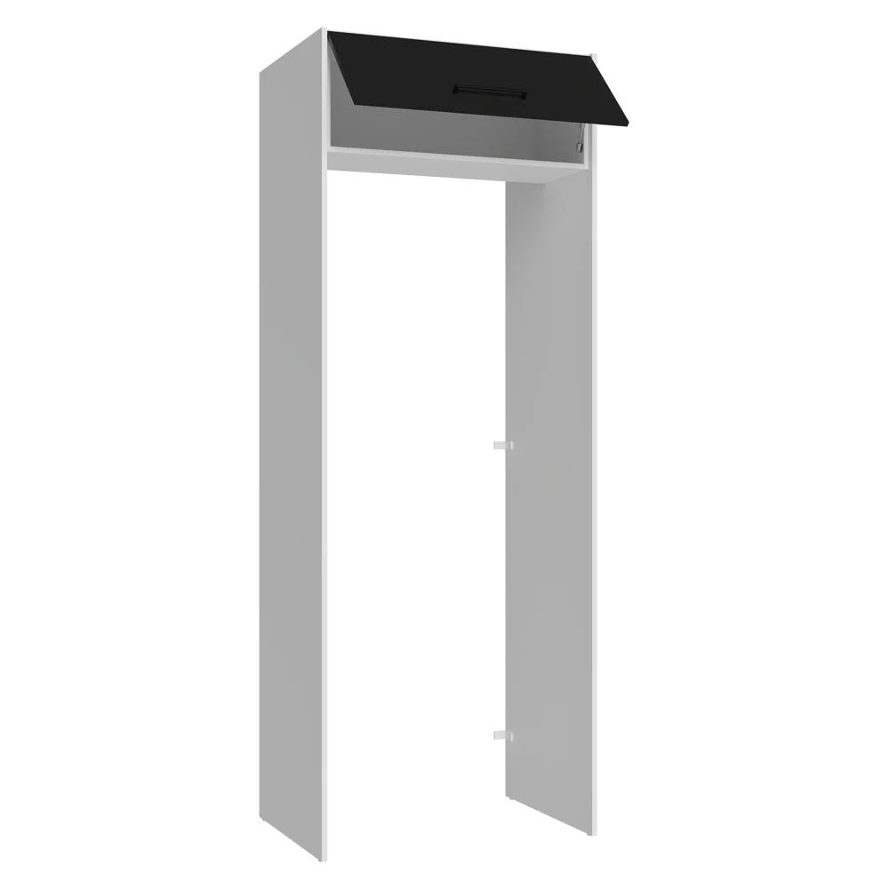 Mueble para empotrar Heladera 83 cm 1 Puerta Rebatible Blanco/Negro Agata Madesa - Image 7