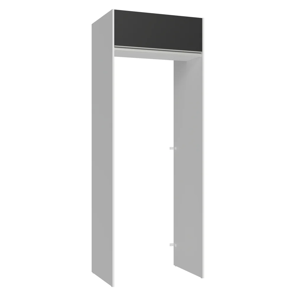 Mueble para empotrar Heladera 83 cm 1 Puerta Rebatible Blanco/Negro Glamy Madesa