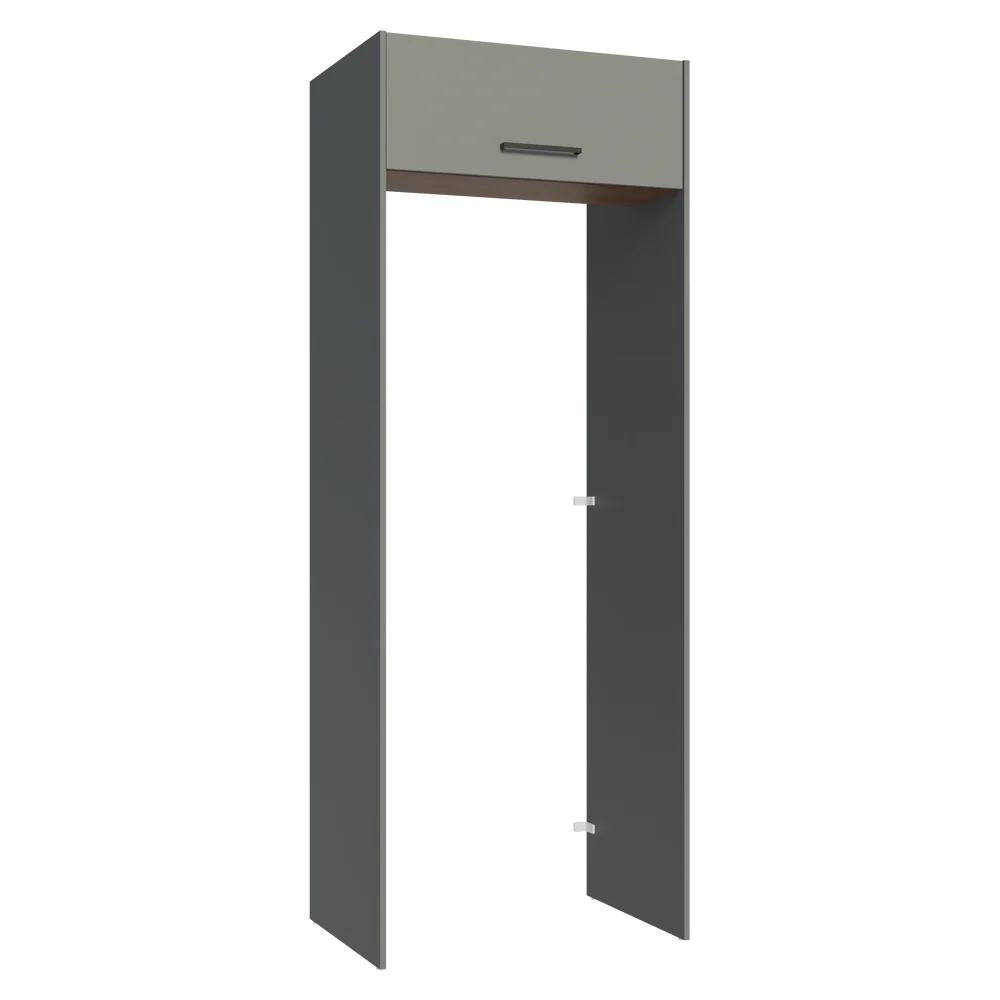 Mueble para empotrar Heladera 83 cm 1 Puerta Rebatible Gris/Marrón/Gris Agata Madesa