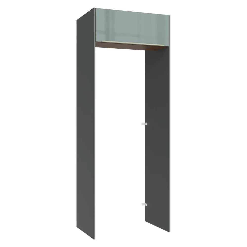 Mueble para empotrar Heladera 83 cm 1 Puerta Rebatible Gris/Marrón/Gris Lux Madesa