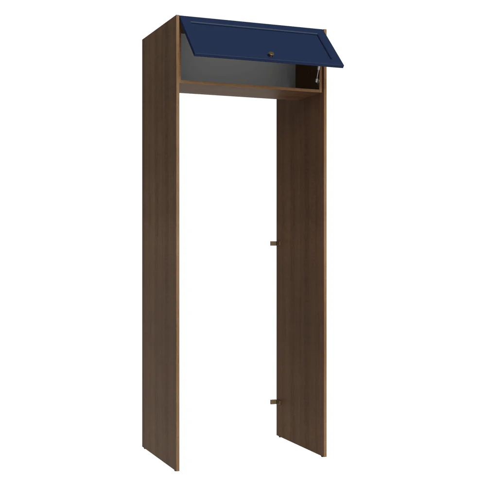 Mueble para empotrar Heladera 83 cm 1 Puerta Rebatible Marrón/Azul Vik Madesa - Image 5