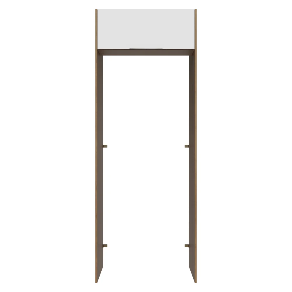 Mueble para empotrar Heladera 83 cm 1 Puerta Rebatible Marrón/Blanco Stella Madesa - Image 6