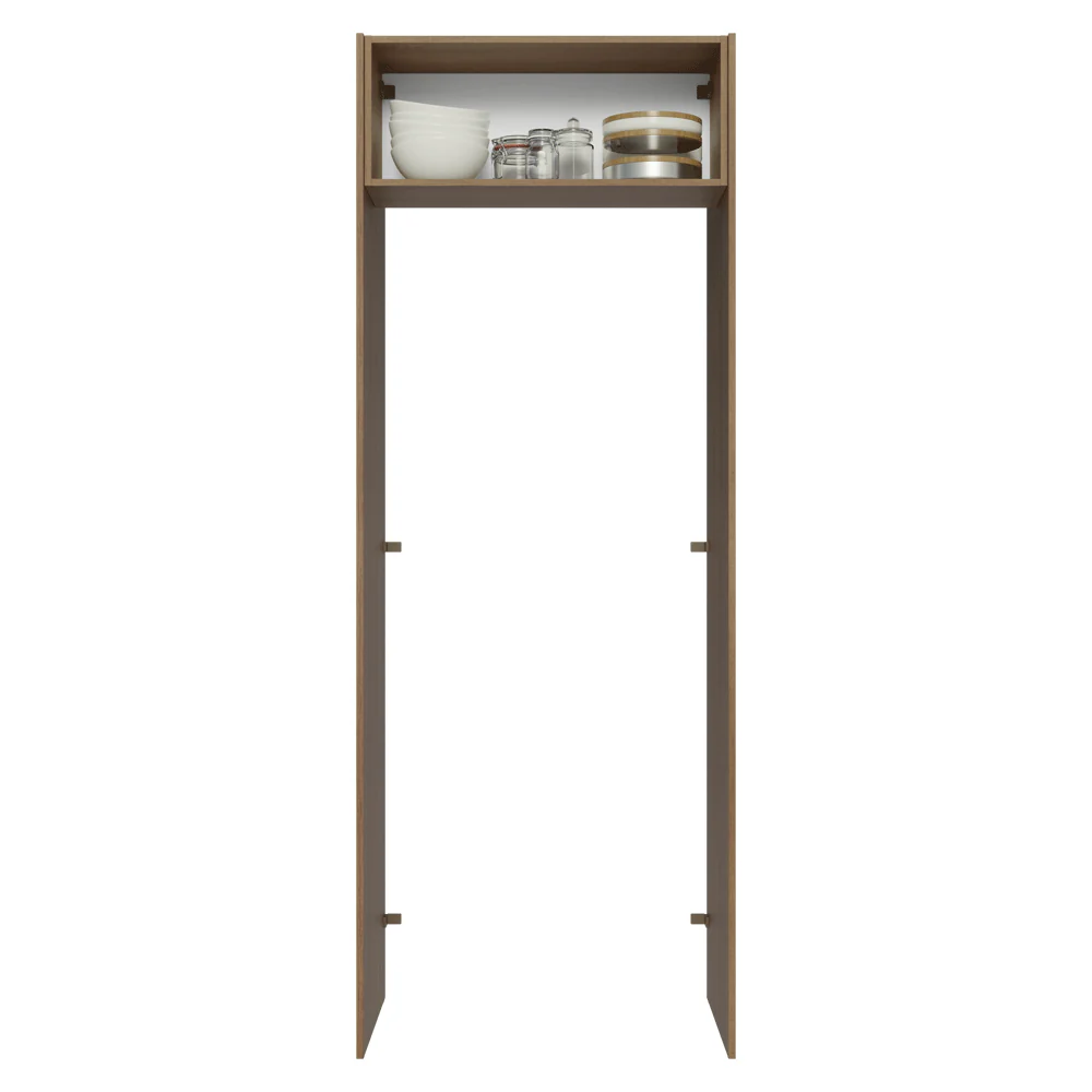 Mueble para empotrar Heladera 83 cm 1 Puerta Rebatible Marrón/Gris Vik Madesa - Image 4