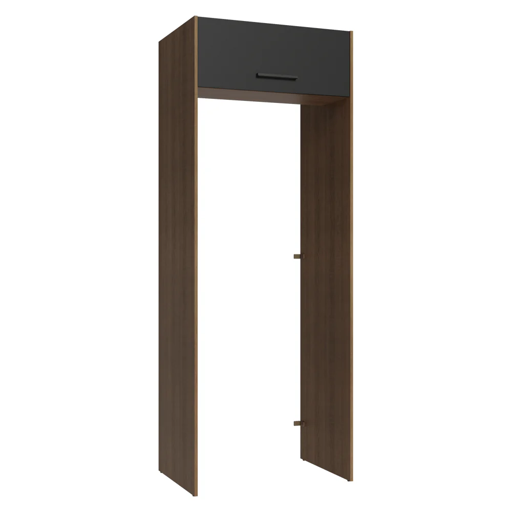 Mueble para empotrar Heladera 83 cm 1 Puerta Rebatible Marrón/Negro Agata Madesa