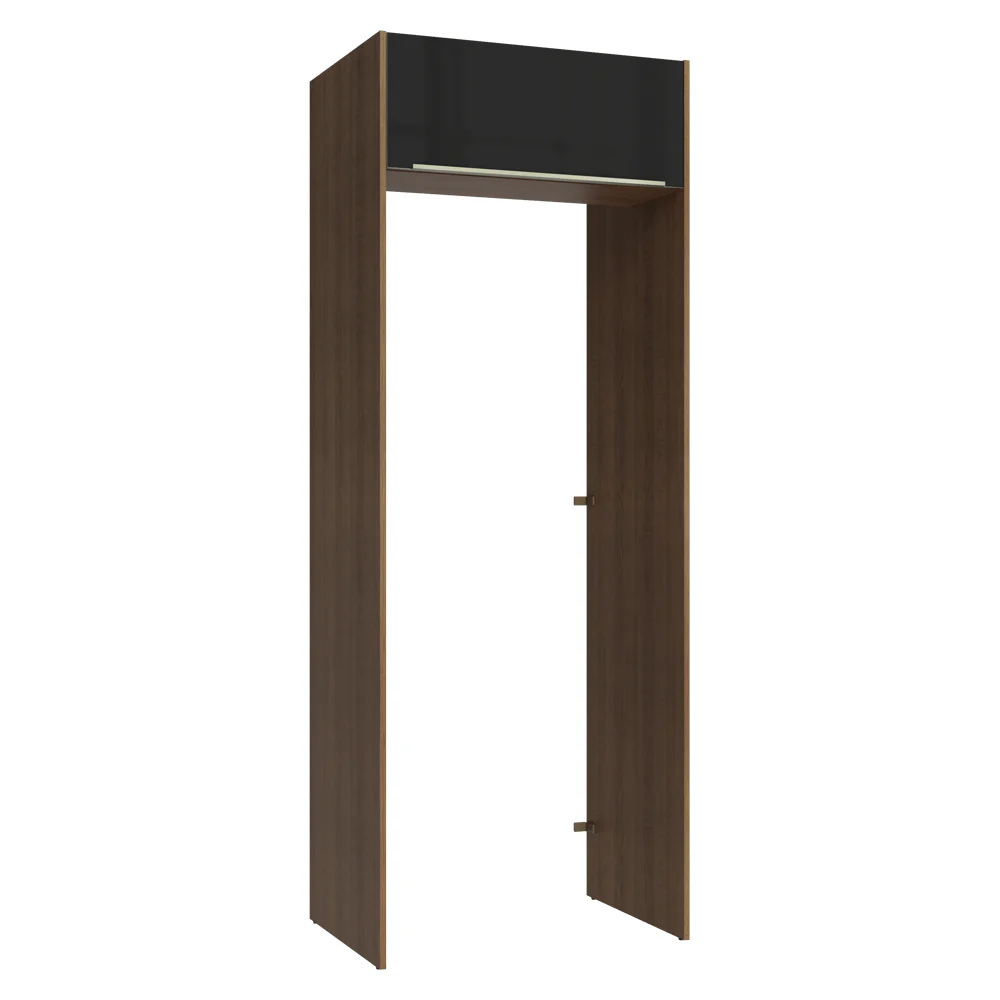Mueble para empotrar Heladera 83 cm 1 Puerta Rebatible Marrón/Negro Lux Madesa