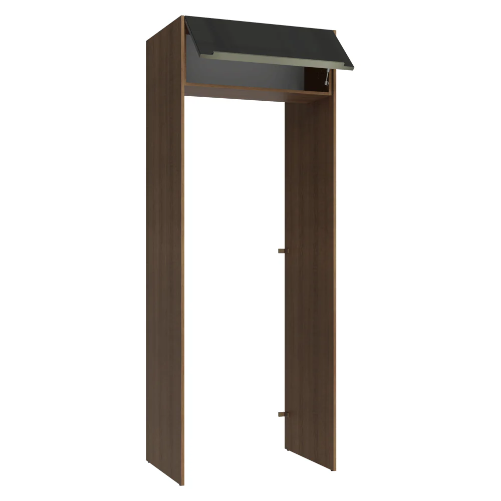 Mueble para empotrar Heladera 83 cm 1 Puerta Rebatible Marrón/Negro Lux Madesa - Image 5