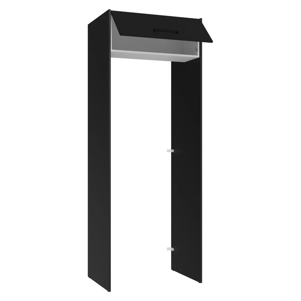 Mueble para empotrar Heladera 83 cm 1 Puerta Rebatible Negro/Blanco/Negro Agata Madesa - Image 7