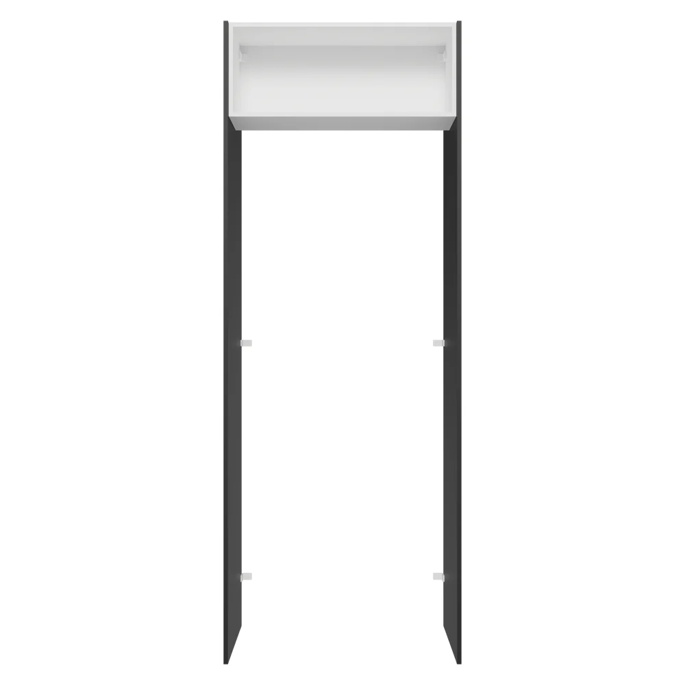 Mueble para empotrar Heladera 83 cm 1 Puerta Rebatible Negro/Blanco/Negro Glamy Madesa - Image 10