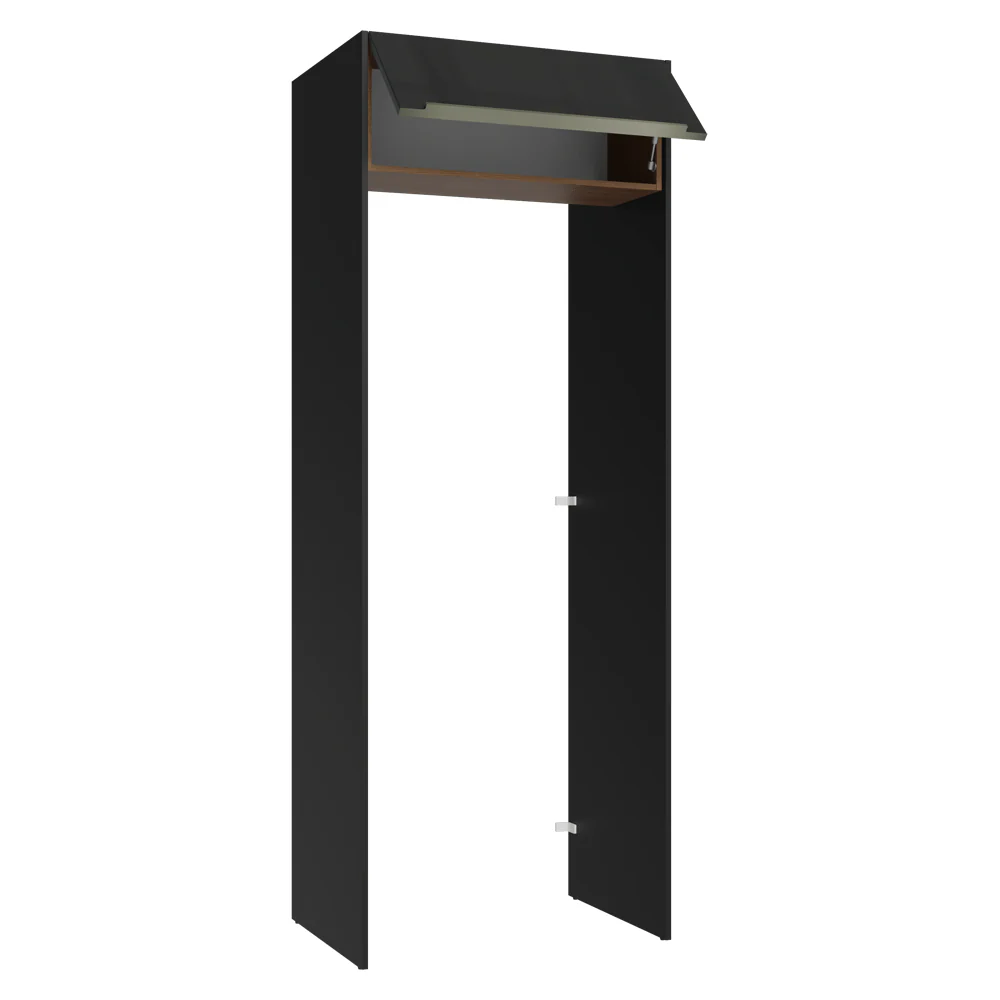 Mueble para empotrar Heladera 83 cm 1 Puerta Rebatible Negro/Marrón/Negro Lux Madesa - Image 5
