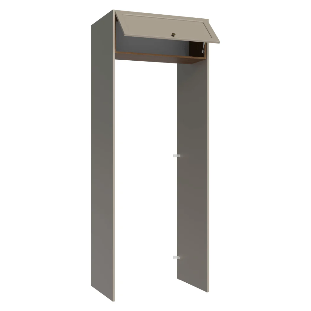 Mueble para empotrar Heladera 83 cm 1 Pueta Abatible Crema/Marrón/Crema Vik Madesa - Image 8