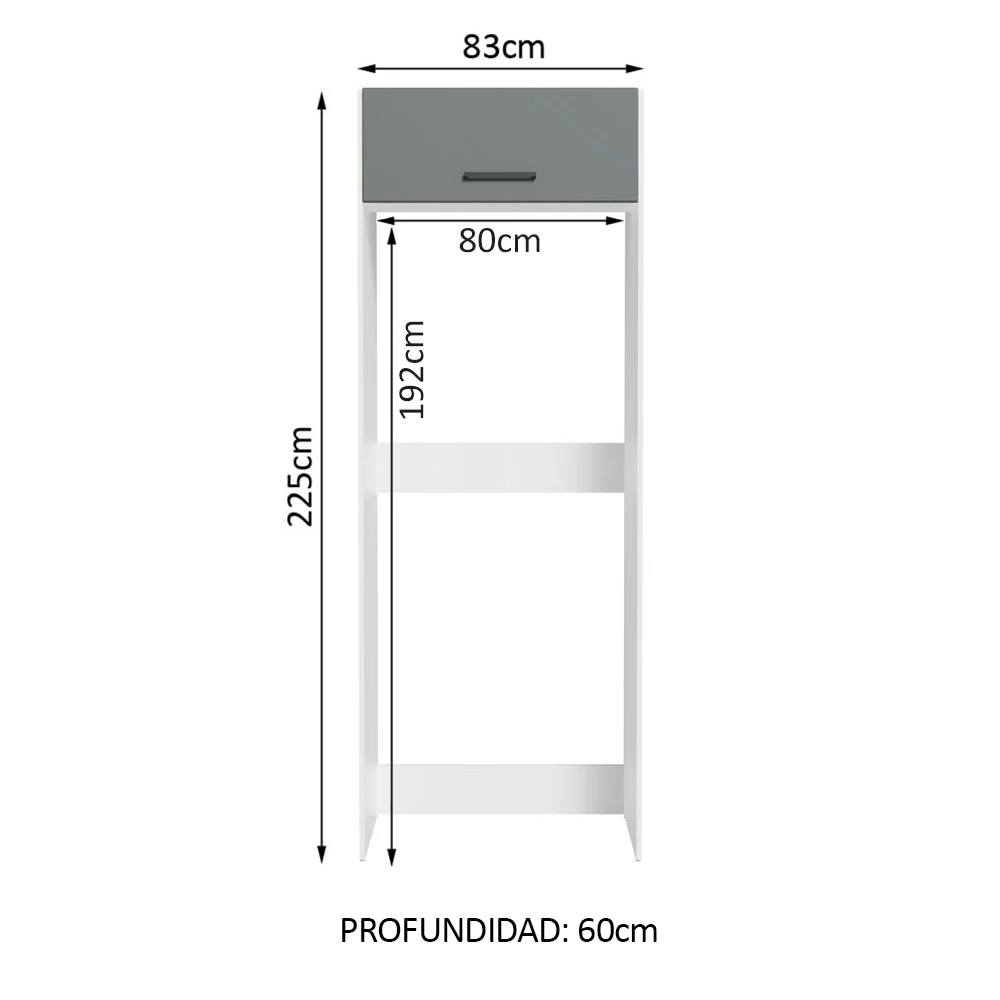 Mueble para empotrar Heladera Madesa Agata Puerta Rebatible - Image 3