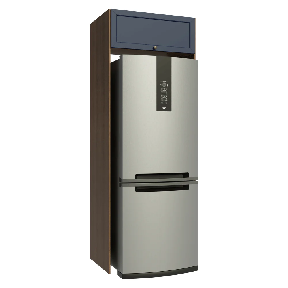 Mueble para Heladera 1 Puerta Rebatible Marrón/Azul Vik Madesa - Image 4