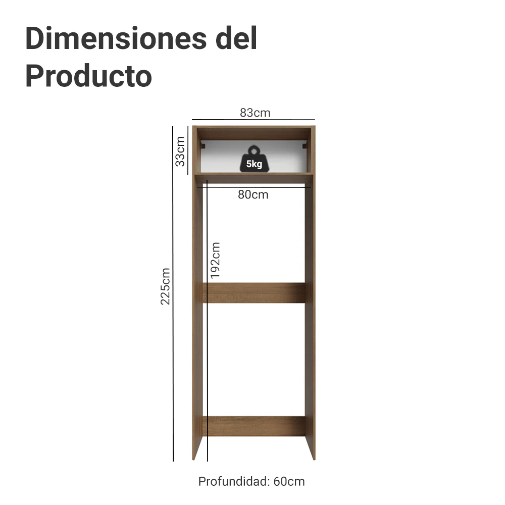 Mueble para Heladera 1 Puerta Rebatible Marrón/Verde Vik Madesa - Image 2