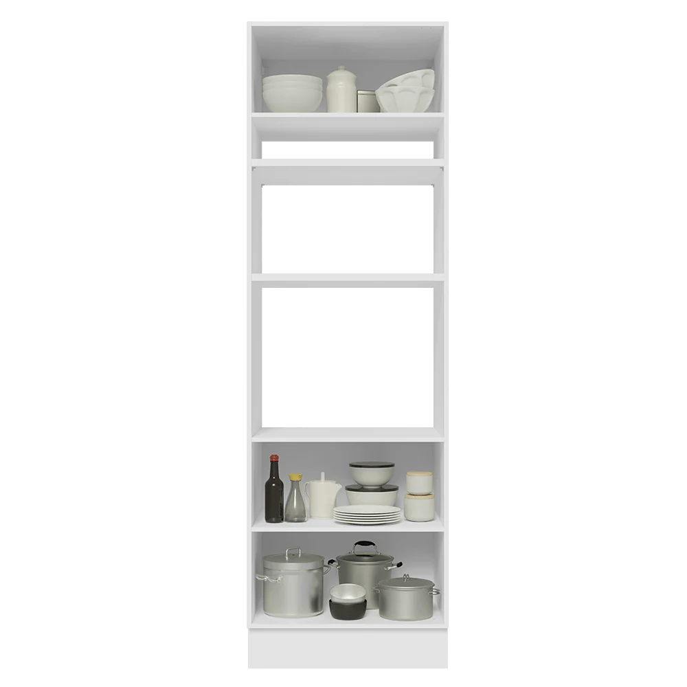 Mueble para Horno/Microondas 70 cm 3 Puetas Blanco/Gris Lux Madesa - Image 6