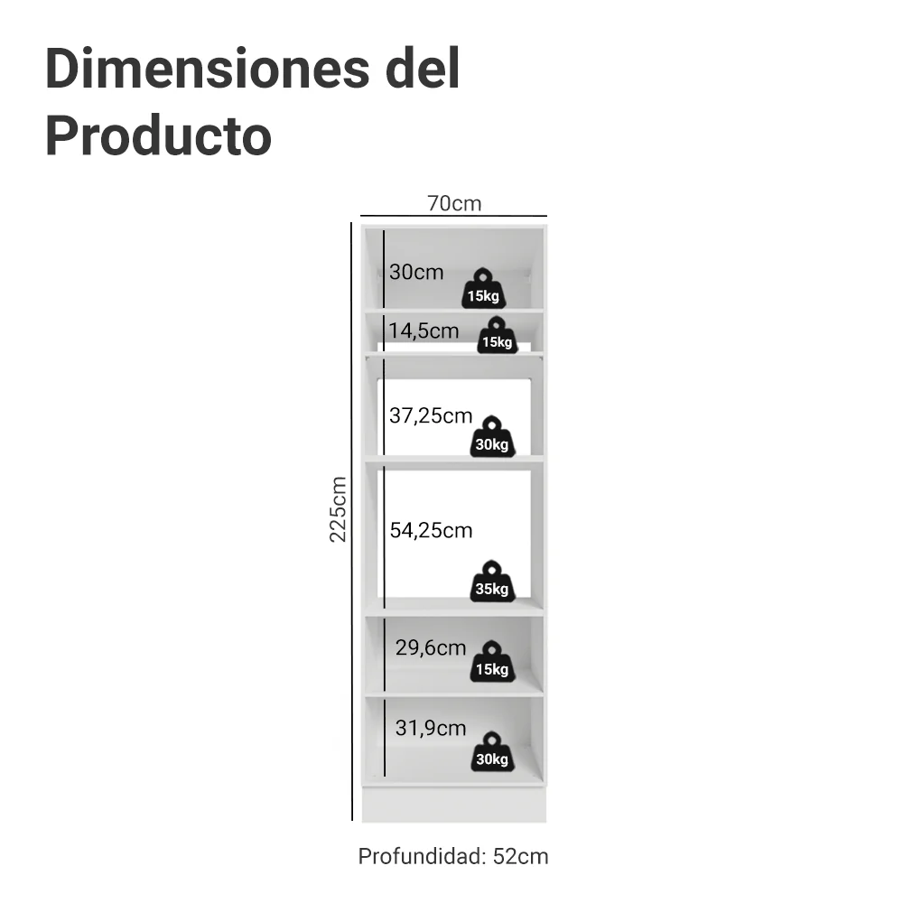 Mueble para Horno/Microondas 70 cm 3 Puetas Blanco/Negro Lux Madesa - Image 2