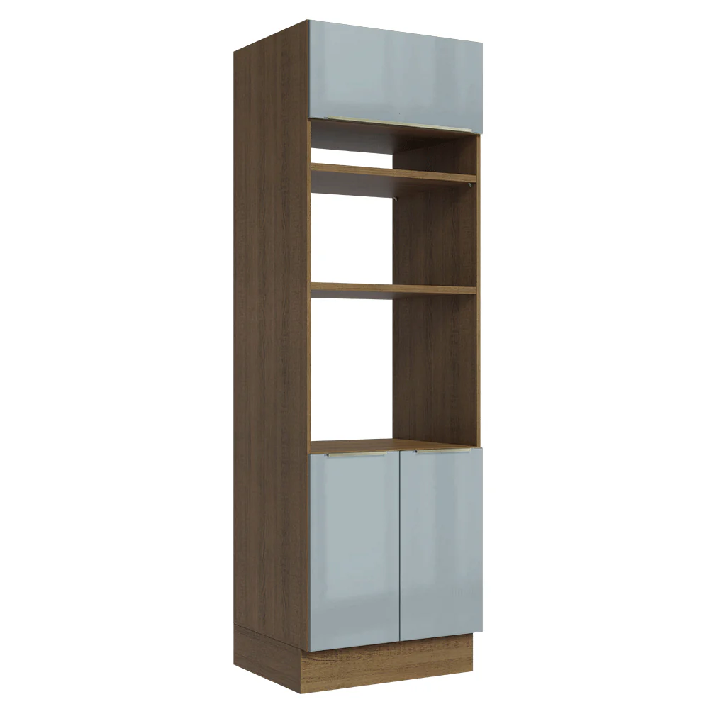 Mueble para Horno/Microondas 70 cm 3 Puetas Marrón/Gris Lux Madesa