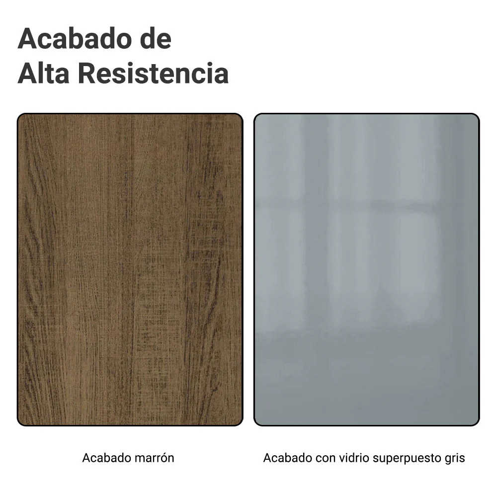 Mueble para Horno/Microondas 70 cm 3 Puetas Marrón/Gris Lux Madesa - Image 10