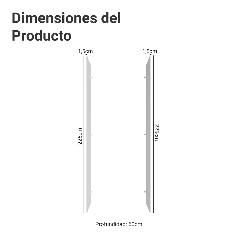 Panel de Cierre Lateral para Cocina 225 x 60cm Blanco Madesa - Image 2