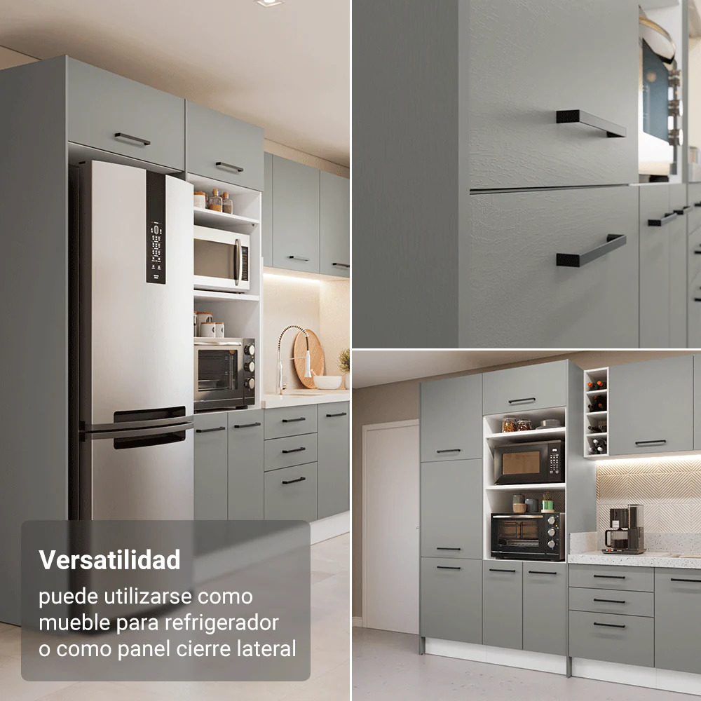 Panel de Cierre Lateral para Cocina 225 x 60cm Gris Madesa - Image 3