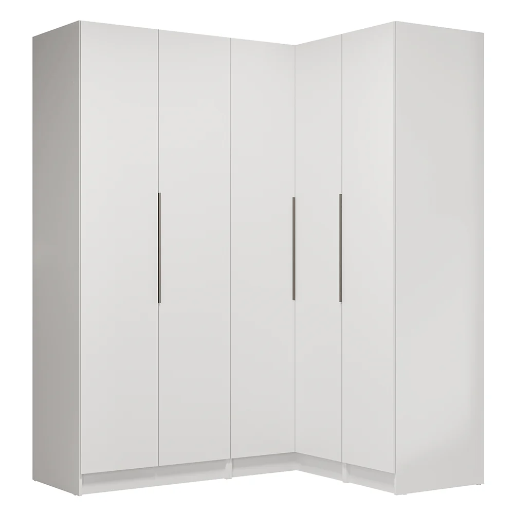 Placard de Esquina Matrimonial 310 cm 5 Puertas 2 Cajones Neo Blanco 02 - Image 3