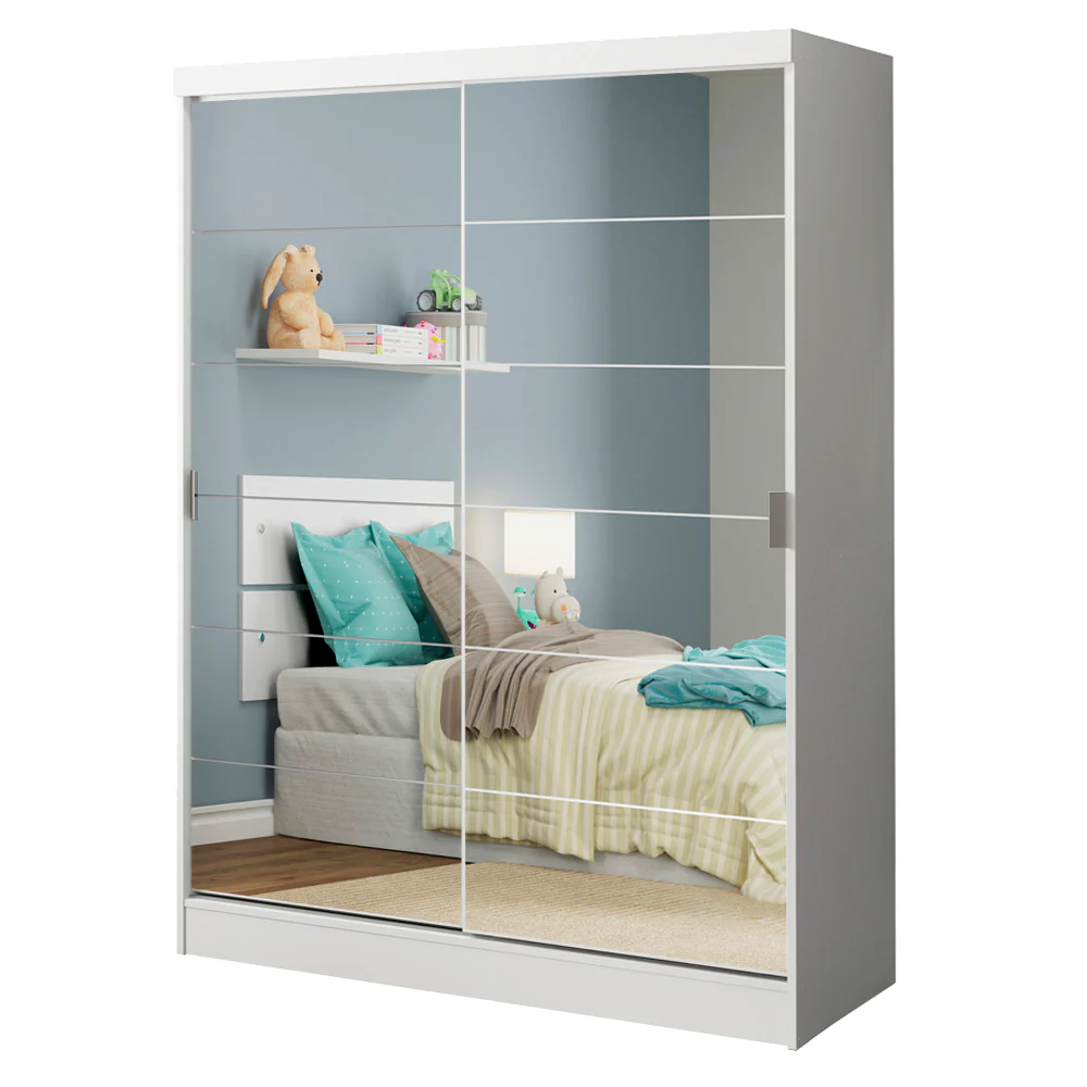 Placard Infantil Nick 2 Puertas Corredizas con Espejo Blanco - Image 3