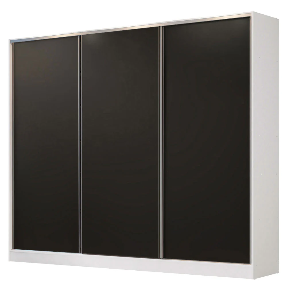 Placard Matrimonial 100% MDF Royale 3 Puertas Corredizas Blanco/Negro - Image 3