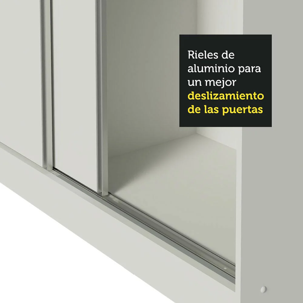 Placard Matrimonial 100% MDF Royale 3 Puertas Corredizas con Patas Blanco - Image 8
