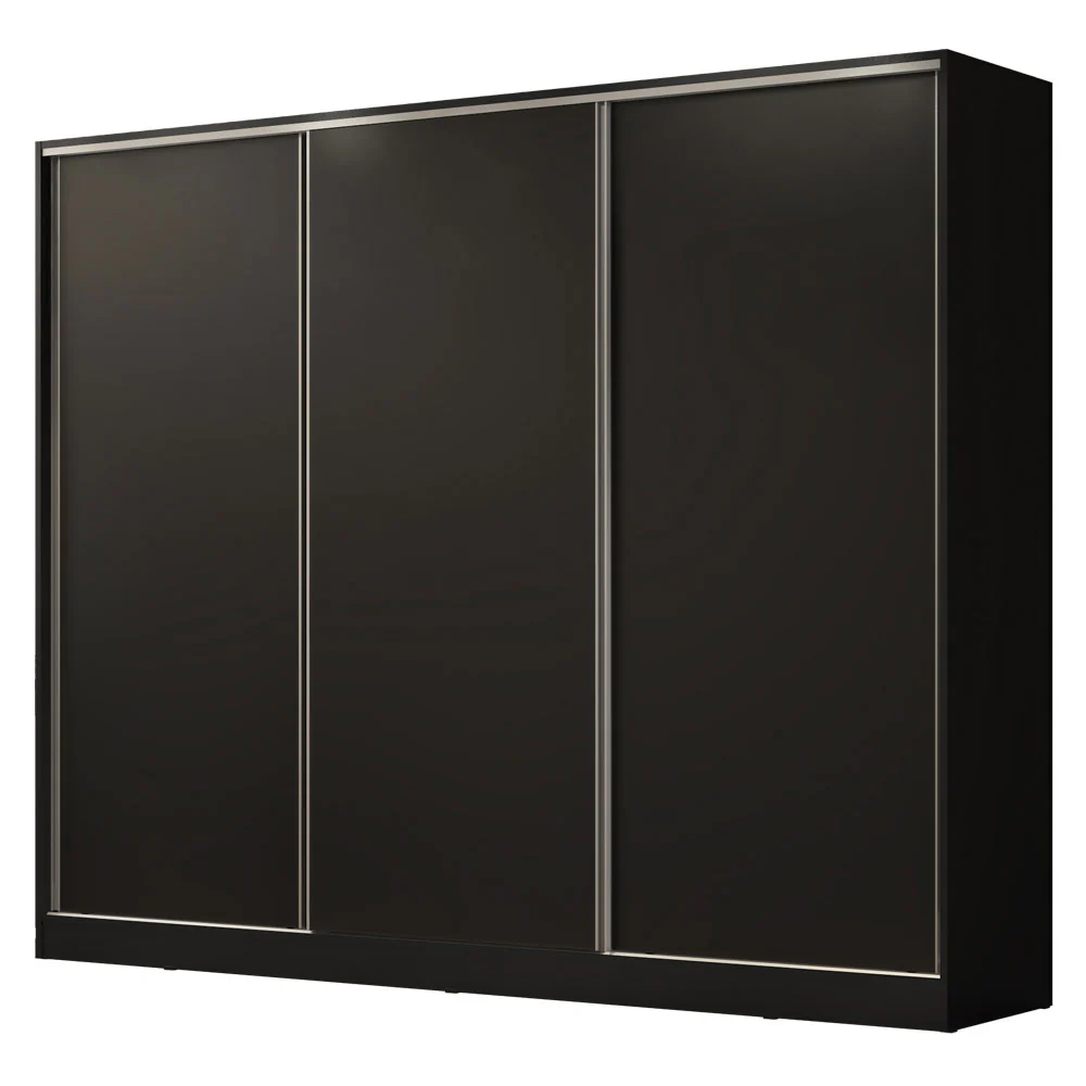 Placard Matrimonial 100% MDF Royale 3 Puertas Corredizas Negro - Image 3
